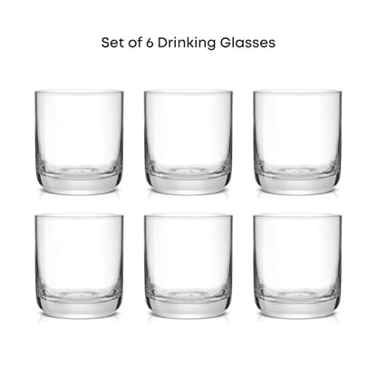 JoyJolt Faye Crystal Whiskey Glasses, Lowball Glasses Set of 6, 10oz Short Glass Tumbler, Double Old Fashioned Rocks Glass for Scotch or Bourbon, Dishwasher Safe Glassware - style: Short glasses