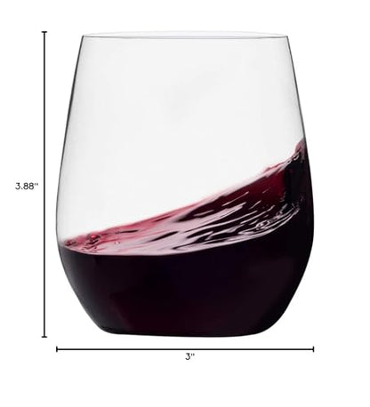 Munfix Disposable Plastic Wine Glasses, Stemless 12 oz Clear Shatterproof Cups, BPA-Free, 48 Pack