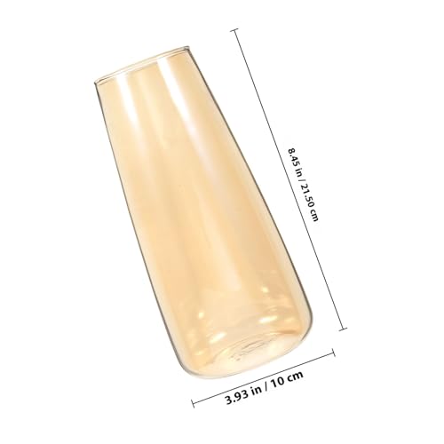 Glass Floral Container Flower Arrangement Vase Nordic Style Amber Glass Vase Decorative Floral Bottle for Living Room Home Décor