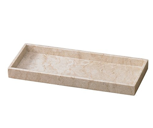 Creative Home Natural Java Marble Tray Handcrafted Stone Organizer for Bathroom Vanity Office Entryway Not Plastic Elegant Catchall for Skincare Jewelry Stationery, 6.5 x 16.5 x 1.5 H Inch - size: 6.5" x 16.5" x 1.5", style: Organizer Tray