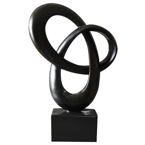 Dosker Abstract Sculpture Knot Decor Mobius Stripe Statue (Black) | Modern Sculpture for Home Decor, Coffee Table Decor for Living Room, Office - color: Black