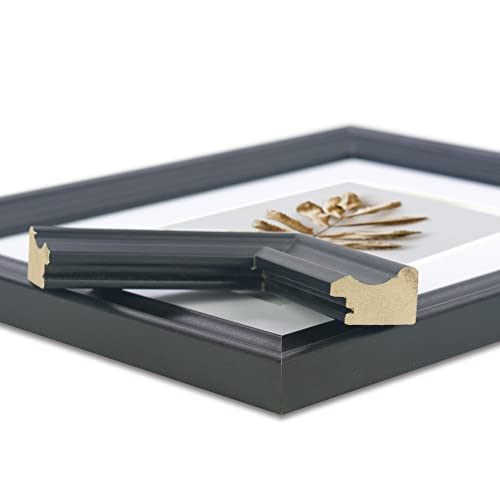 8x10 Picture Frames Black, Display Picture 5x7 with Mat, Wooden Photo Frame for Table Top and Wall Mounting, 2 Pack - color: Black, size: 8x10-2P