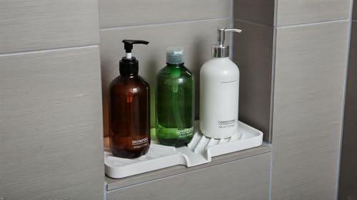 Silicone Soap Dish Tray and Sponge Holder with Drain Chute and Feet | 3-Way Sloped Design | Bathroom and Kitchen Sink Organizer Caddy (Black, 10"x4", 7.8 Ounces) - color: Black, size: 10"x4"