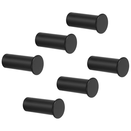 NearMoon Towel Hooks, Coat Hooks - Modern Decorative Hat Hangers Wall Mounted, Heavy Duty Utility Pegs for Hanging Bag Clothes, 6 Pack (Matte Black) - color: Matte Black