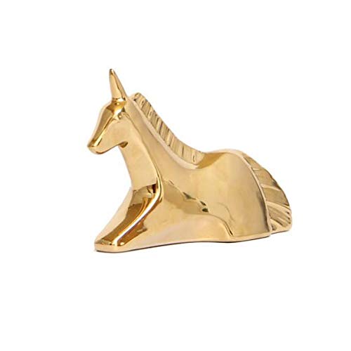 NWFashion Small Animal Statues Home Decor Modern Style Gold Decorative Ornaments (Unicorn) - color: Unicorn