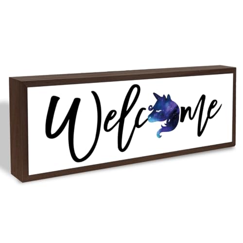 Welcome Wood Home Decor Signs, Welcome Wood Plaque, Home Tabletop Desk Decorative Sign, Suitable Gifts For Girls, Hanging Decorative Wooden Plaque 9.5x3.1 Inches(A26) - color: welcome 26