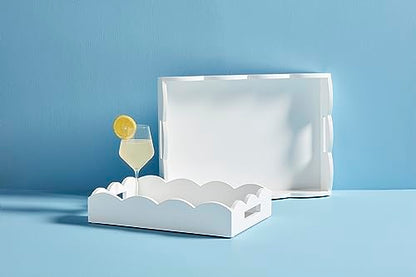 Mud Pie Nested Lacquer Trays; Large: 18" X 13" Small: 15" X 10"
