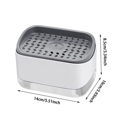 Dish Soap Dispenser with Sponge Holder 2 in 1 Kitchen Soap Dispenser 350ML Countertop Washing Liquid Pump for Kitchen Sink No Sponge and Washing Liquid