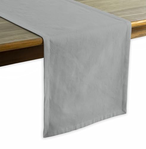 Calicot Table Runner 100% Cotton Table Runners 48 inches Long (14" x 48") | Washable Reusable Table Runner for Home Farmhouse Kitchen Dining Party Wedding Hotel Decorations - Cool Grey - color: Cool Grey, size: 14" x 48"