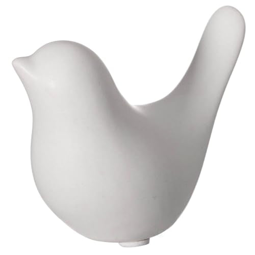 Uniquewise White Ceramic Bird Statue Gift & Decorative Accent for Living Room Bedroom Office Desktop Shelves Coffee Tables Cottage Spaces or Farmhouse Aesthetic, Medium - color: White, size: Medium