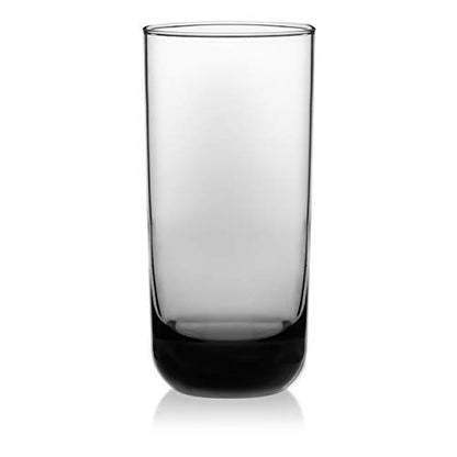Libbey Polaris Tumbler and Rocks Glass Cups Set, Smoke Hue Mixed Drink Glasses with Straight Lines, Lead-Free, Drinkware Set of 16 for all Beverages - color: 04 - Polaris Smoke Hue