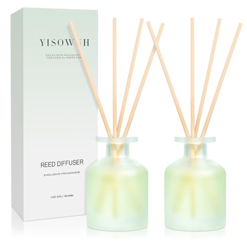 Reed Diffuser - Clean Linen 3.38oz (100ml) 2 Pack Essential Oil Reed Diffuser Set with 16 Sticks, Long Lasting Fragrance for Home, Bathroom, Bedroom, Room, Decor - size: 3.38 oz/2 pack