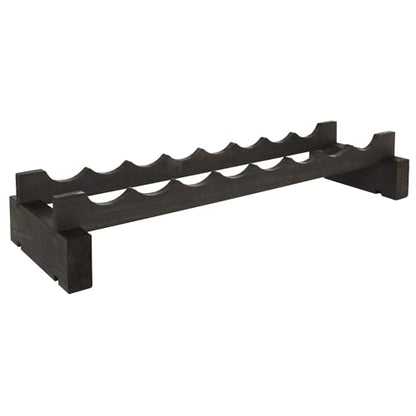 8 Bottle Wide Wine Rack Dark Stain - color: Dark Stain