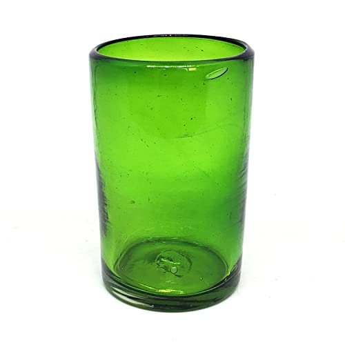 Solid Emerald Green 14 oz Drinking Glasses (set of 6), Recycled Glass, Lead-free, Toxin-Free (14oz Drinking) - color: Green, size: 14 oz