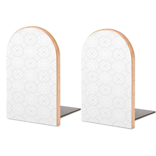 Heavy Duty Non-Slip Beech Wood Bookends 1 Pair Adjustable Book Ends Metal Base Sturdy Book Organizer Shelves Home Office Library Tribal Celtic Knots Eternity Forms Boho Ireland Irish Cross Floral - color: Tribal Celtic Knots Eternity Forms Pattern Boho Ir