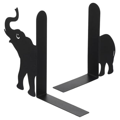 Elephant Metal Bookends Set of 2 Styles Book Ends for Shelves Bookshelf Home Office Desk Bookshelf Decor Gift for Elephant Lovers and Reading Enthusiasts - style: Elephant