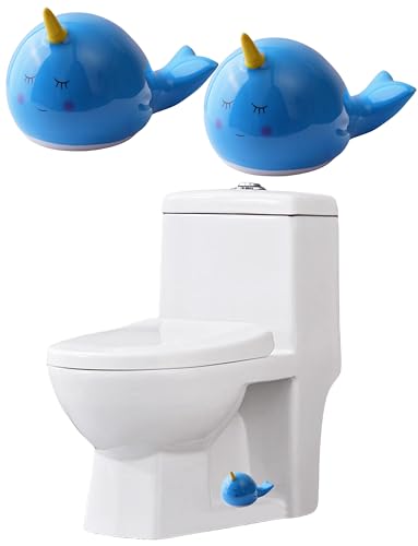 Blue Whale Toilet Floor Bolt Covers, Ceramic Whale Toilet Bolt Caps, Cute Bathroom Decor (Blue, Whale) - color: Blue, Whale