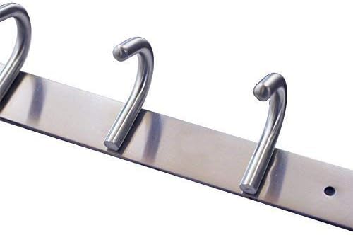 Hook/Coat Rack with 12 Round Hooks-Modern Wall Mounted - Ultra Durable with Solid Steel Construction,Brushed Stainless Steel Finish,Super Easy Installation,Rust and Water Proof. - style: 12 Round Hooks