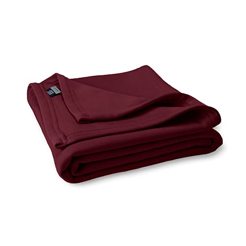 MV Sport Lightweight Sweatshirt Blanket Throw – Warm & Cozy, Breathable Oversized Fleece Knit, Couch, Bed, Travel, Cold Nights, and Outdoors – Soft Light Weight Blanket 54" x 84" Crimson - color: Crimson, size: Adult