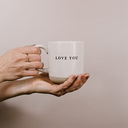 Sweet Water Decor Love You Stoneware Coffee Mugs - 14Oz Cute Mugs for Hot & Cold Drinks - Dishwasher & Microwave Safe - Gift for Special Someone - Ideal for Espresso & Tea Lovers - style: Love You