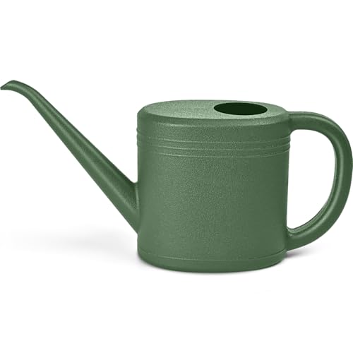 Hand Plastic Watering Can for Home Plant Garden - with Long Stem - 1/4 Gallon - Green - color: Green