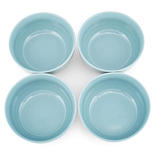 Elanze Designs Bistro Glossy Ceramic 6.5 inch Dinnerware Bowls Set of 4 - Perfect for Everyday uses from Soup, Pasta, Salad, Cereal, Ice cream, Ramen and Pho, Ice Blue - color: Ice Blue, style: 6.5 inch Soup