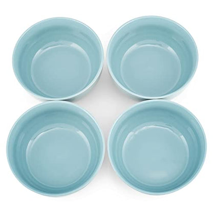 Elanze Designs Bistro Glossy Ceramic 6.5 inch Dinnerware Bowls Set of 4 - Perfect for Everyday uses from Soup, Pasta, Salad, Cereal, Ice cream, Ramen and Pho, Ice Blue - color: Ice Blue, style: 6.5 inch Soup