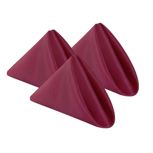 Bailarina Cloth Napkins Set of 80,17x17 inches Dinner Napkins Cloth Washable,Polyester Square Table Cloth Napkin Bulk with Hemmed Edges Ideal for Banquets, Parties and Weddings-Burgundy - color: Burgundy