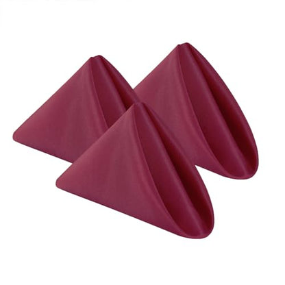 Bailarina Cloth Napkins Set of 80,17x17 inches Dinner Napkins Cloth Washable,Polyester Square Table Cloth Napkin Bulk with Hemmed Edges Ideal for Banquets, Parties and Weddings-Burgundy - color: Burgundy