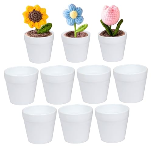 Gcroet 10Pcs Mini Flower Pots, Small Plant Pots with No Drainage Hole, Thickened Plastic Succulent Planter for Indoor Plants, Herbs, Home Decor (White). - color: White