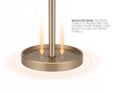 Ivilon Countertop Paper Towel Holder - Modern End Cap Minimalist Design - Color Warm Gold - color: Warm Gold