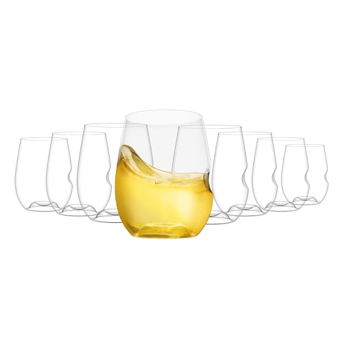GOVINO Unbreakable Plastic Wine Glasses - Stemless Shatterproof Tritan Glassware, Fancy Cups That Look Like Glass, 12oz, Set of 8 - size: 8 COUNT