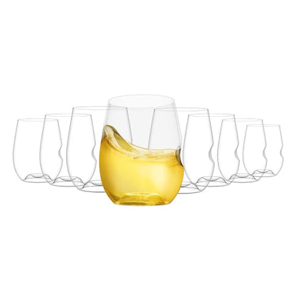 GOVINO Unbreakable Plastic Wine Glasses - Stemless Shatterproof Tritan Glassware, Fancy Cups That Look Like Glass, 12oz, Set of 8 - size: 8 COUNT