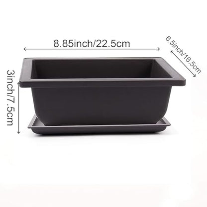 15 PCS 8.8 Inch Bonsai Training Pots, Bonsai Tree Growing Pots with 15 Drainage Trays, Plastic Bonsai Planter for Garden, Yard, Office, Porch, Balcony, Home Decoration - size: 8.8 Inch