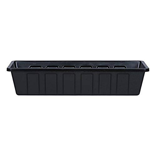 Root & Vessel Poly-Pro Plastic Flower Box Planter, Black, 24-Inch - color: Black, size: 24-Inch