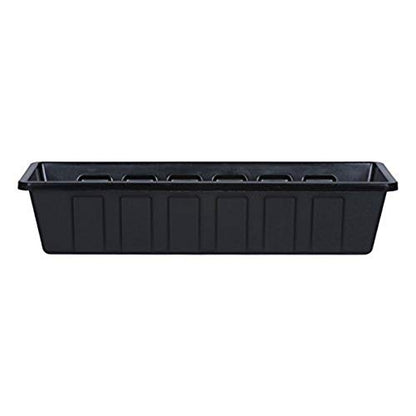 Root & Vessel Poly-Pro Plastic Flower Box Planter, Black, 24-Inch - color: Black, size: 24-Inch