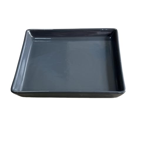 Square Plant Saucer 10 Inch 1 Pack，Plant Trays for Pots, Gray Ceramic Plant Saucers for Indoors Outdoors, Plant Drip Tray 4 6 8 10 12 14 Inch - color: Gray, size: 10" (1pack)