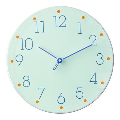 Wall Clocks Minimalist Wall Clock Living Room Home Use Silent Operation Battery Powered(Green) - color: Green