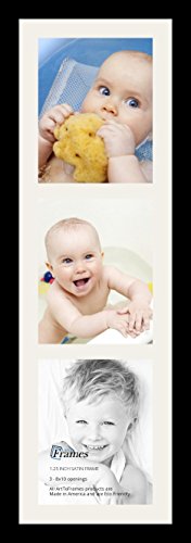 ArtToFrames Collage Photo Frame Single Mat with 3-8x10 Openings and Satin Black Frame. - color: 3 - 8x10 - (2360)