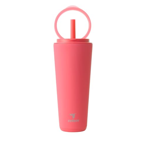 REDUCE Halo 32 oz Stainless Steel Vacuum Insulated Tumbler - Spill Proof Travel Mug with Flip Handle Lid - Keeps Drinks Cold for 32 Hrs - Dishwasher Safe - Cupholder Friendly - Daquiri - color: Daquiri, size: 32 Ounces