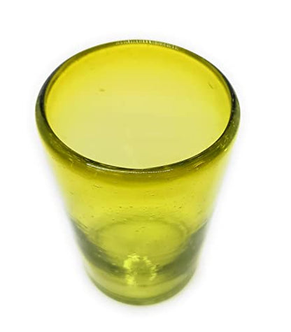 Solid Yellow 14 oz Drinking Glasses (set of 6), Recycled Glass, Lead-free, Toxin-Free (14oz Drinking) - color: Yellow, size: 14 oz