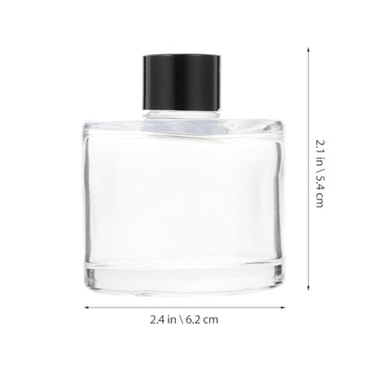 HOMSFOU Glass Aromatherapy Bottles Diffusing Fragrance and Decorating Interior Space 50ml Elegant Reed Diffuser Bottles for Essential Oils for Office or Home