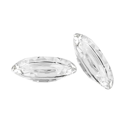 Crystal Pillar Candle Holders Decorations for Home Party Dinner Christmas, Suitable for Large Cylindrical Candles Hand-Cut 4.3'' X 1'' Clear, Pack of 2