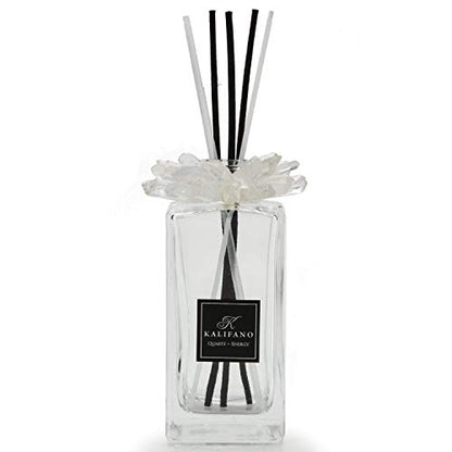 KALIFANO Luxury Quartz Crystal Diffuser Bottle with Selenite Reeds - Gemstone Fragrance/Aroma Vaporizer with Healing Effects (Essential Oils Not Included) - color: Quartz