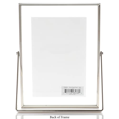 Lawrence Frames Metal Easel Float Picture Frame, 4x6, Silver - color: Silver, size: 4x6
