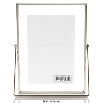 Lawrence Frames Metal Easel Float Picture Frame, 4x6, Silver - color: Silver, size: 4x6