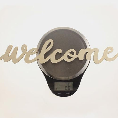 Amosfun 10 Pcs Welcome Door Sign Unfinished Wood Hanging Boards with 10 Lanyards Wooden Welcome Sign Crafts for Front Door Wall Entryway Home Cafe Shop Bar Decor
