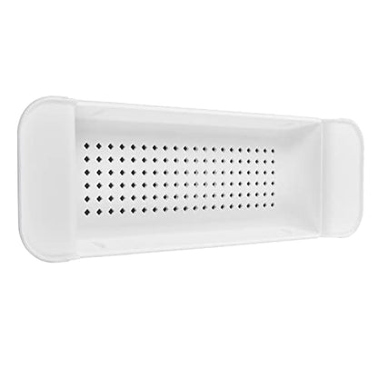 Expandable Bathtub Caddy Tray, PP Material, Adjustable Length, Ideal for Relaxing Baths and Organizing Toiletries (White) - color: White