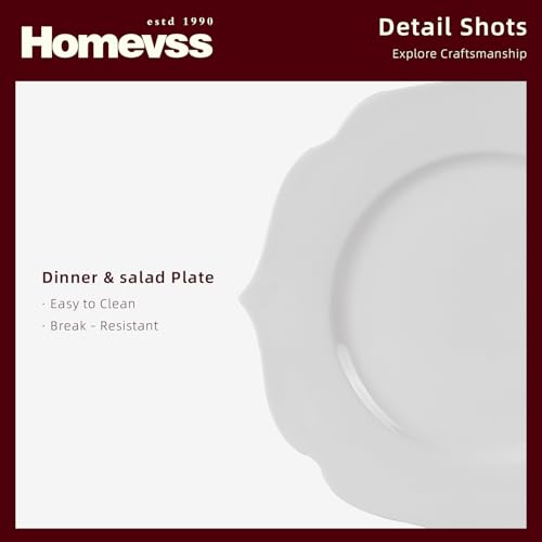 HomeVss, New Bone China Dinnerware Set, Embossed Lotus, 16pc Set - color: Lotus, size: Service for 4 - 16pc Set