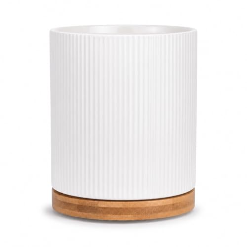 360° Rotating Cooking Utensil Holder, Kitchen Utensil Holder for Countertop - color: white